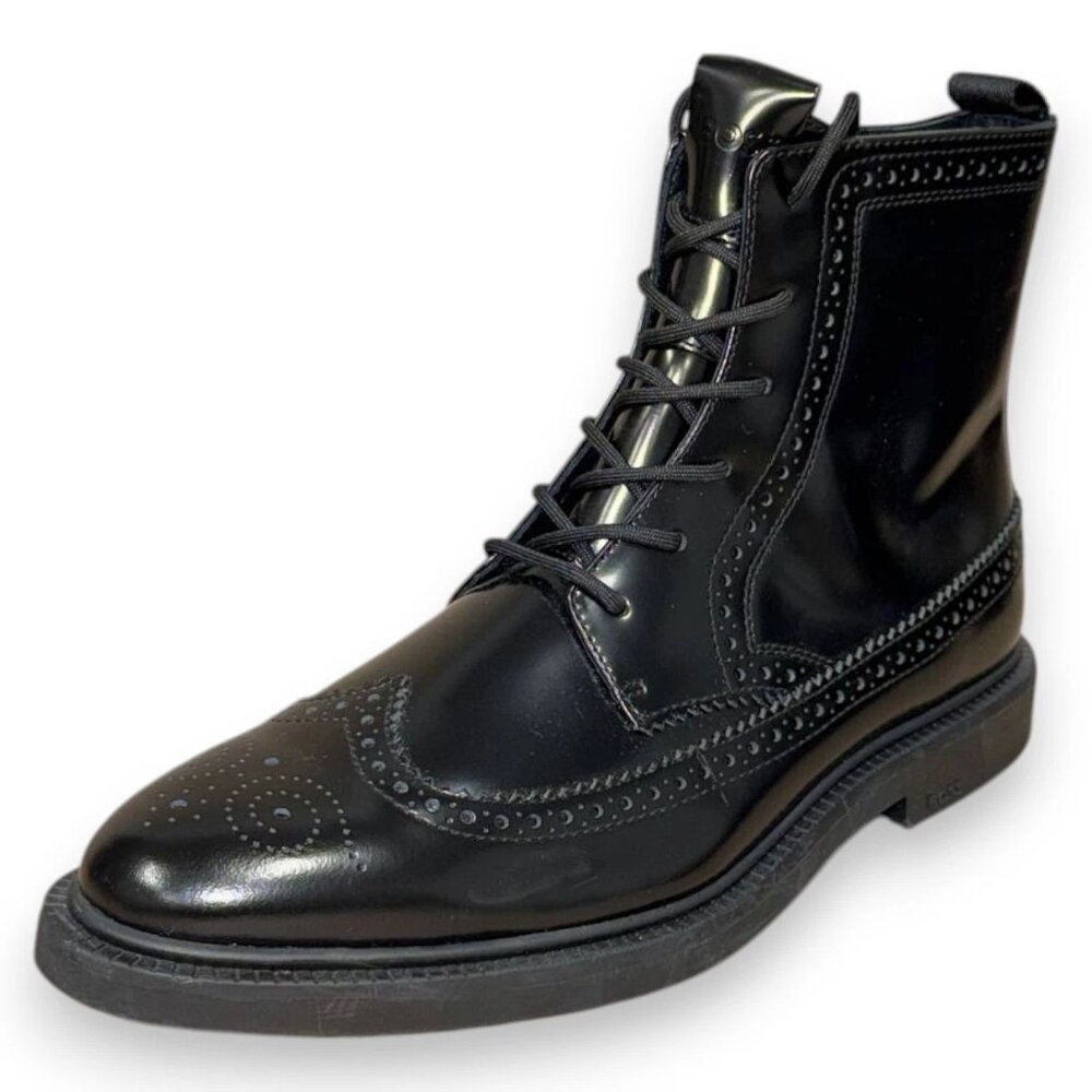 BOSS Larry Men's Black Leather Oxford Boots US 9 (UK 8 EU 42) MSRP $250